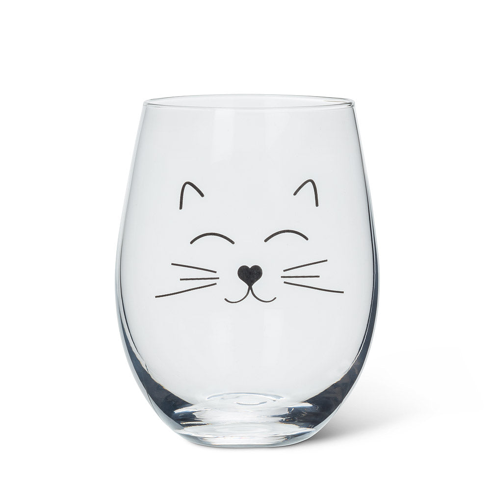 Cat Face Stemless Goblet