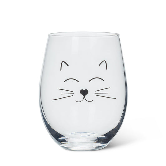 Cat Face Stemless Goblet