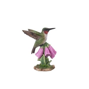 Hummingbird on Foxglove Statue