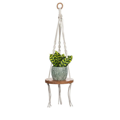 Macrame Planter Holder with Base