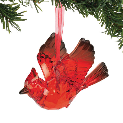 Acrylic Red Cardinal Ornament