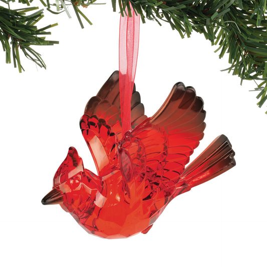 Acrylic Red Cardinal Ornament